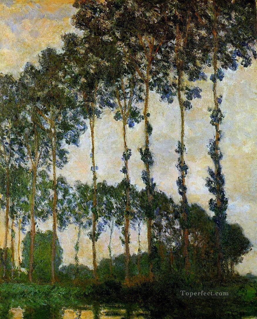 Poplars near Giverny Overcast Weather Claude Monet Oil Paintings
